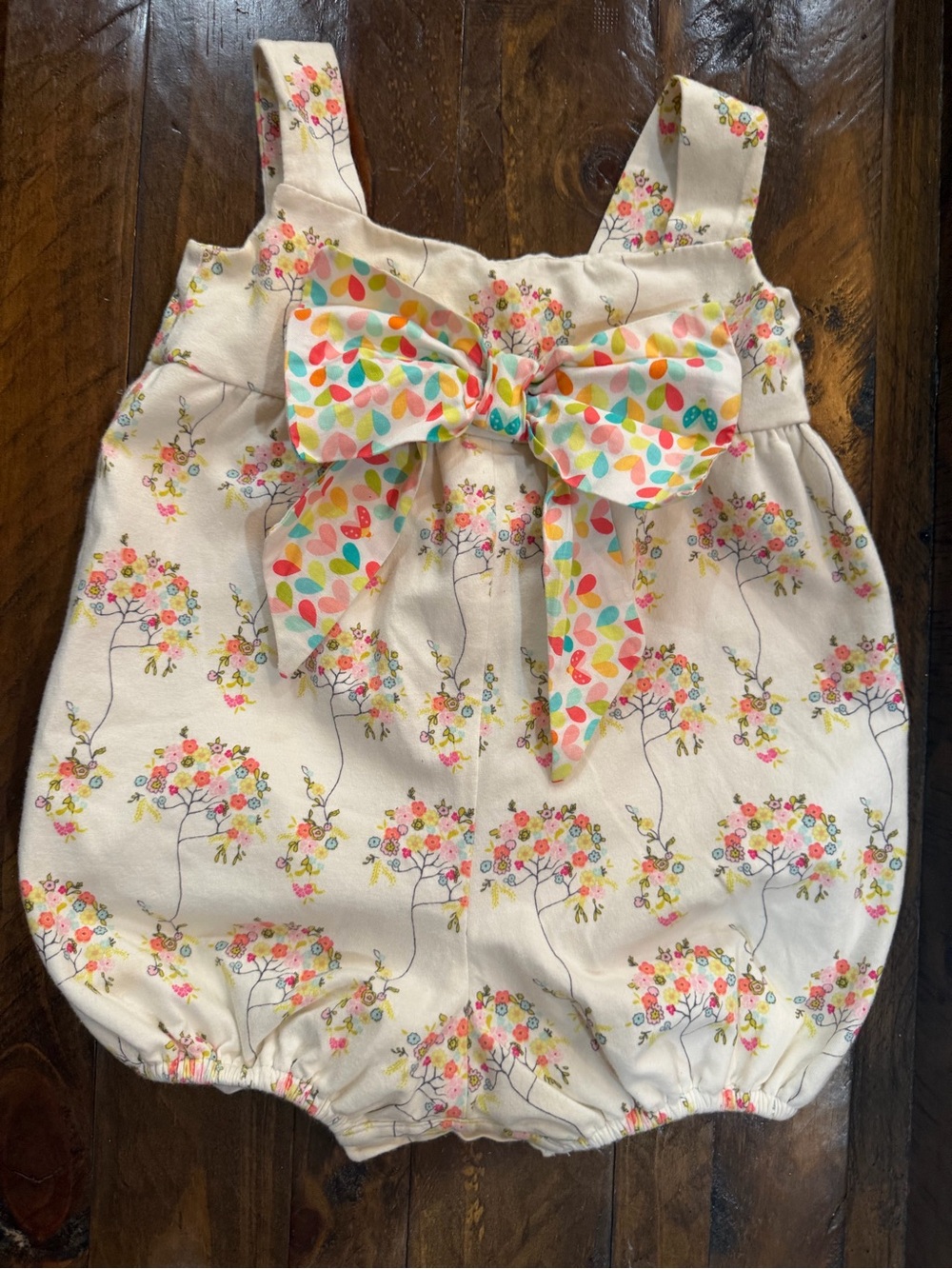 Southern Sunshine Kids Girls Floral Bow Bubble Romper 2T Made in USA